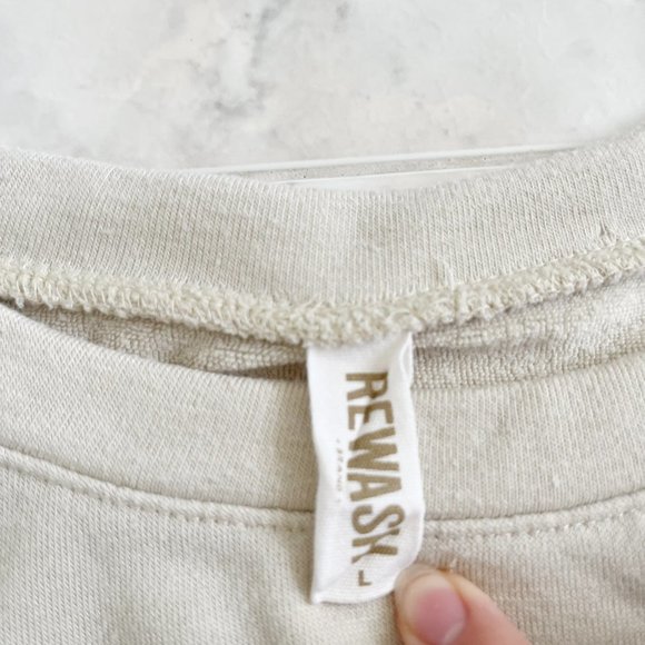 Rewash "Cozy French Terry" Cropped Crewneck Pullover Sweatshirt Women Large (L) - Picture 2 of 5